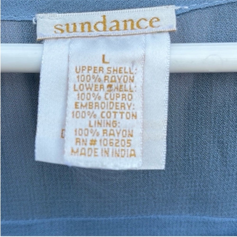 EUC Sundance Twilight Embroidered Chiffon Shift Dress Size Large - Picture 3 of 8
